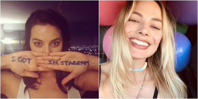 Марго Робби в Instagram раньше и сейчас