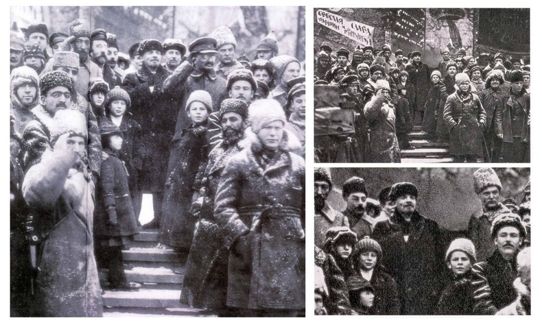 Троцкий и Каменев, которые были с Лениным, исчезли с этого фото, сделанного во время революции.