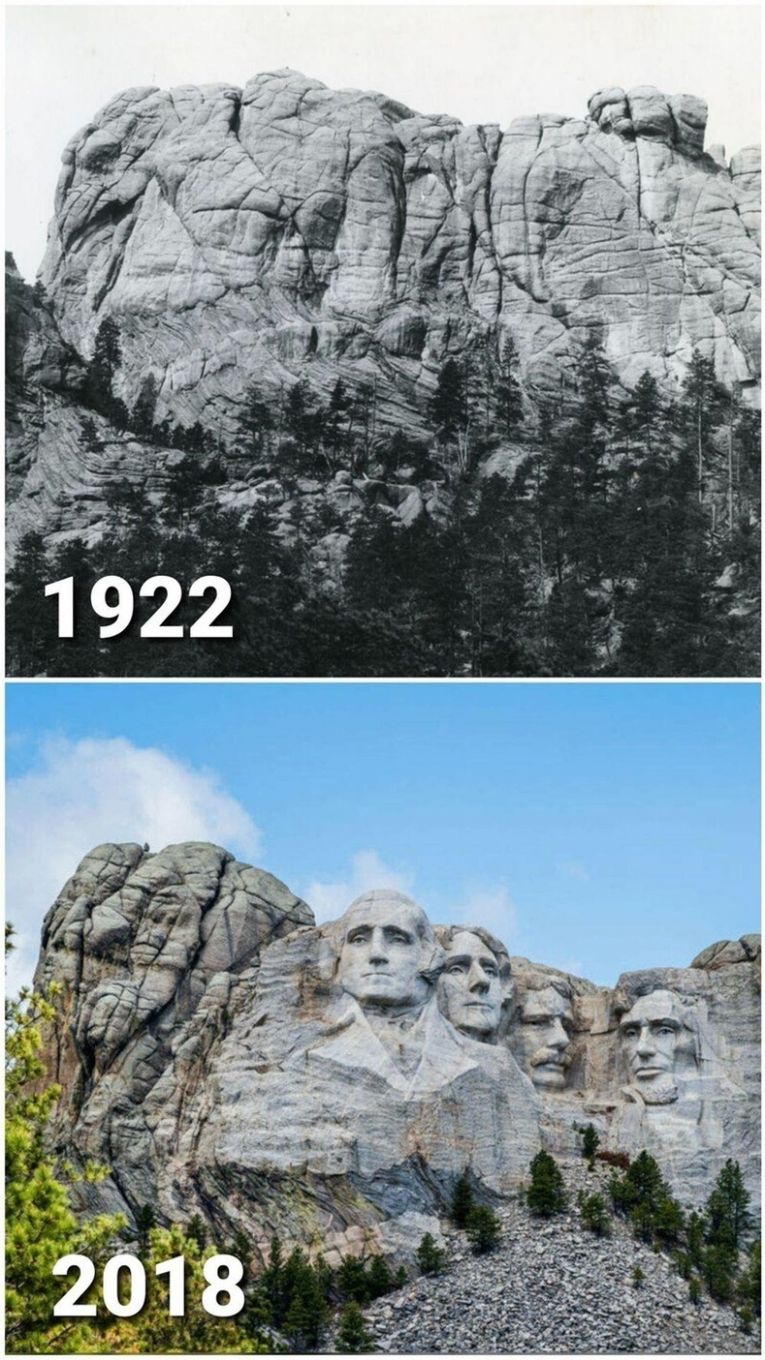 Гора Рашмор, США&nbsp;&mdash; 1922 и 2018 год